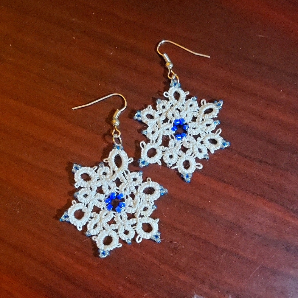 Beaded Snowflake Earrings